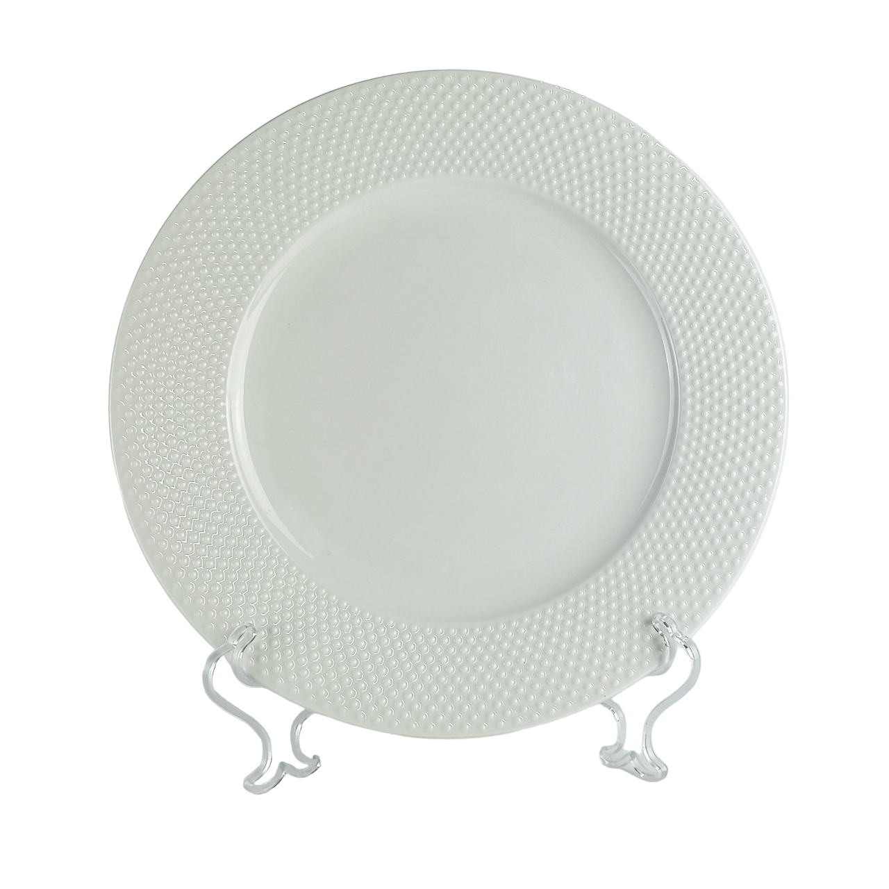 Hobnail Embossed Porelain 10.5" Dinner Plate