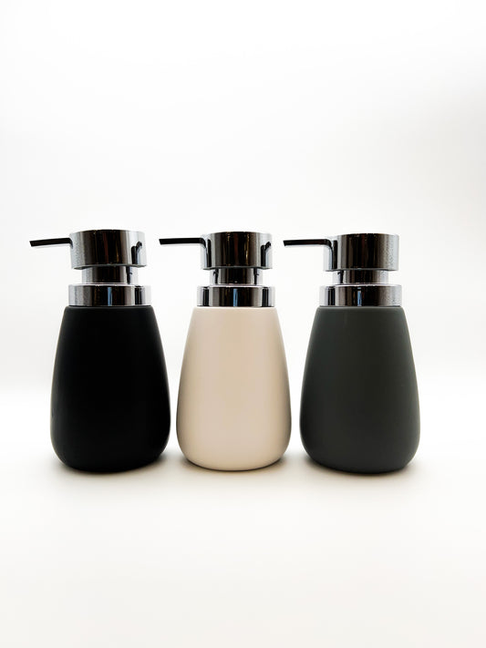 Solid Color Ceramic 18 Oz Soap Dispensers- 3 Assorted Colors