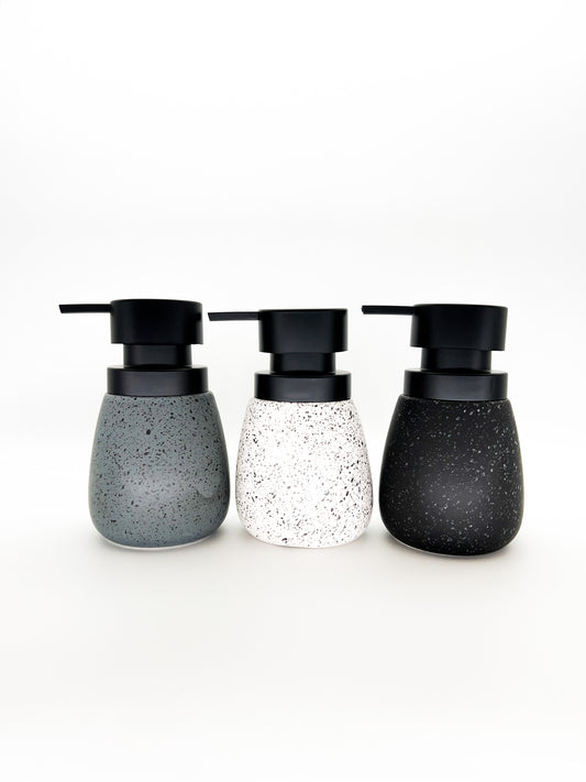 Speckled Ceramic 12 Oz Soap Dispensers- 3 Assorted Colors