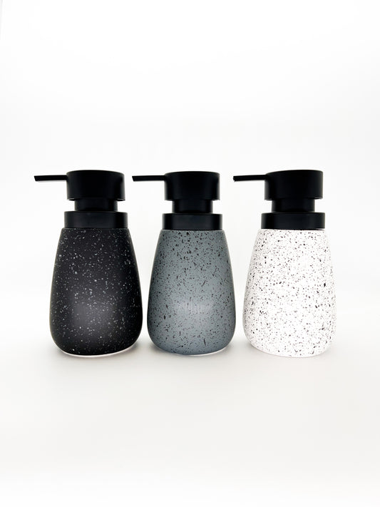 Speckled Ceramic 18 Oz Soap Dispensers- 3 Assorted Colors