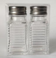 Square Clear Glass 2pc Salt & Pepper Set