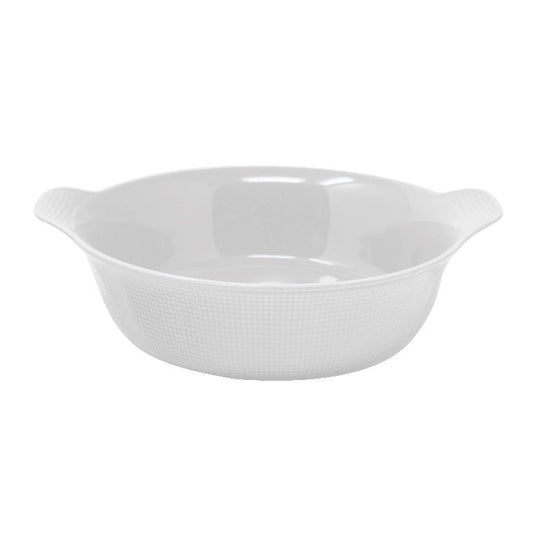 Cashmere White Ceramic Round Baker