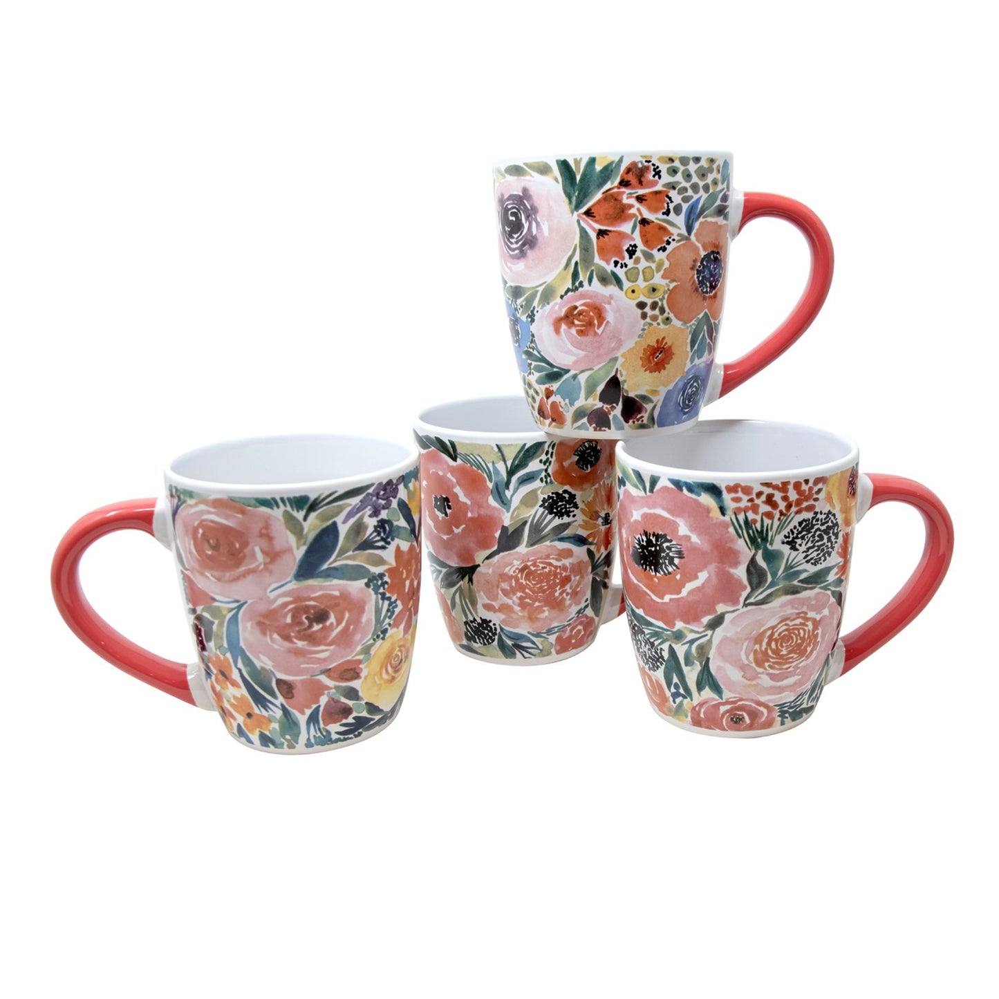 25 Oz Summer Petals Mugs- 4 Assorted Designs