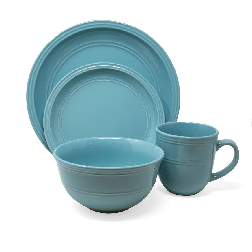 Farmhouse Turquoise 16 Pc Dinnerware Set