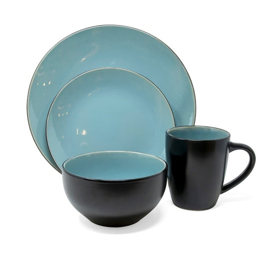 Reactive Glaze Turquoise 16 Pc Dinnerware Set