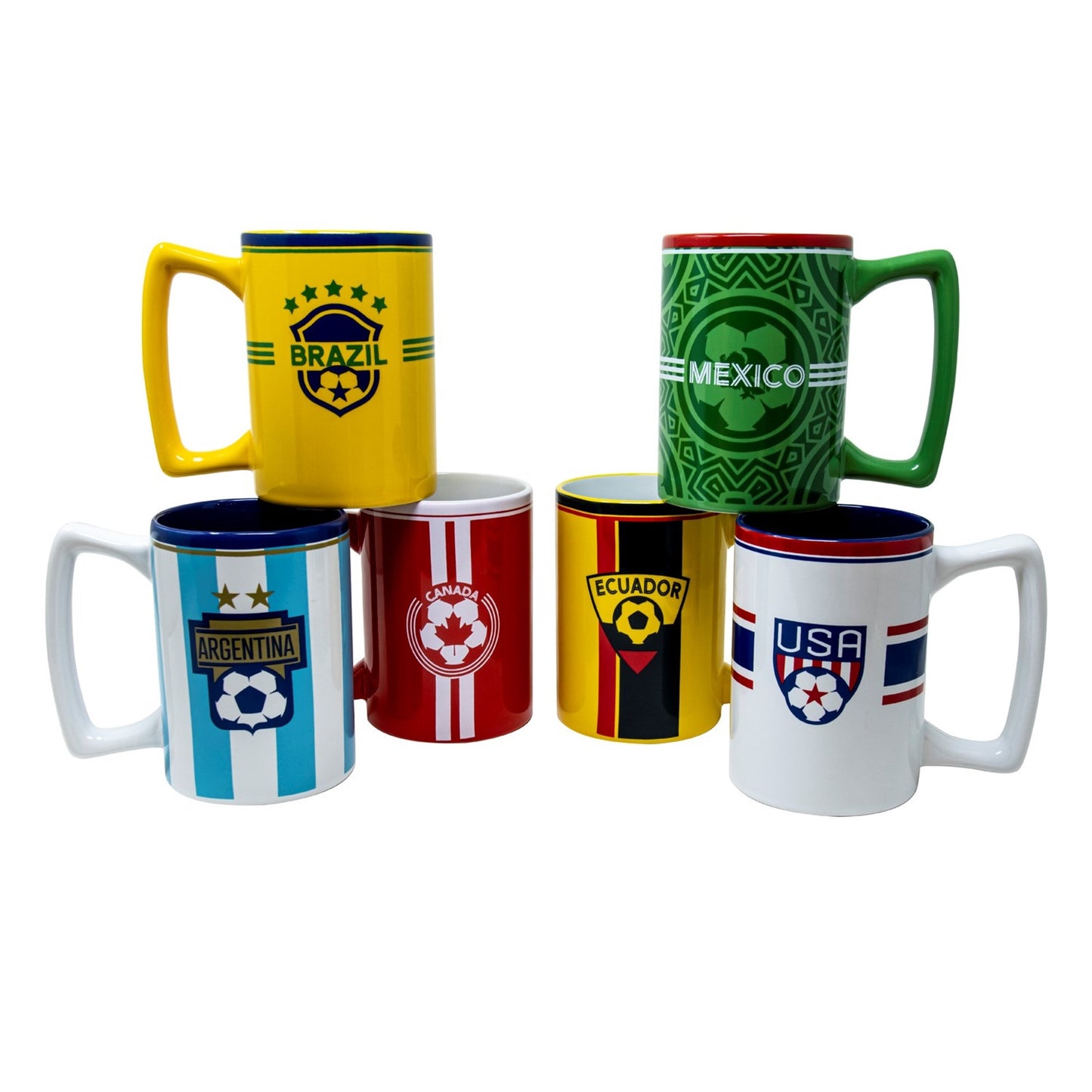 22 Oz The Americas Soccer Mugs - 6 Assorted Designs