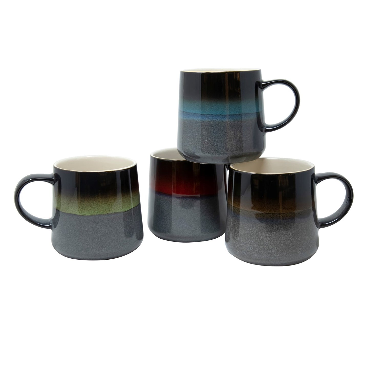 17 Oz Ombre Reactive Glaze Mugs- 4 Assorted Designs