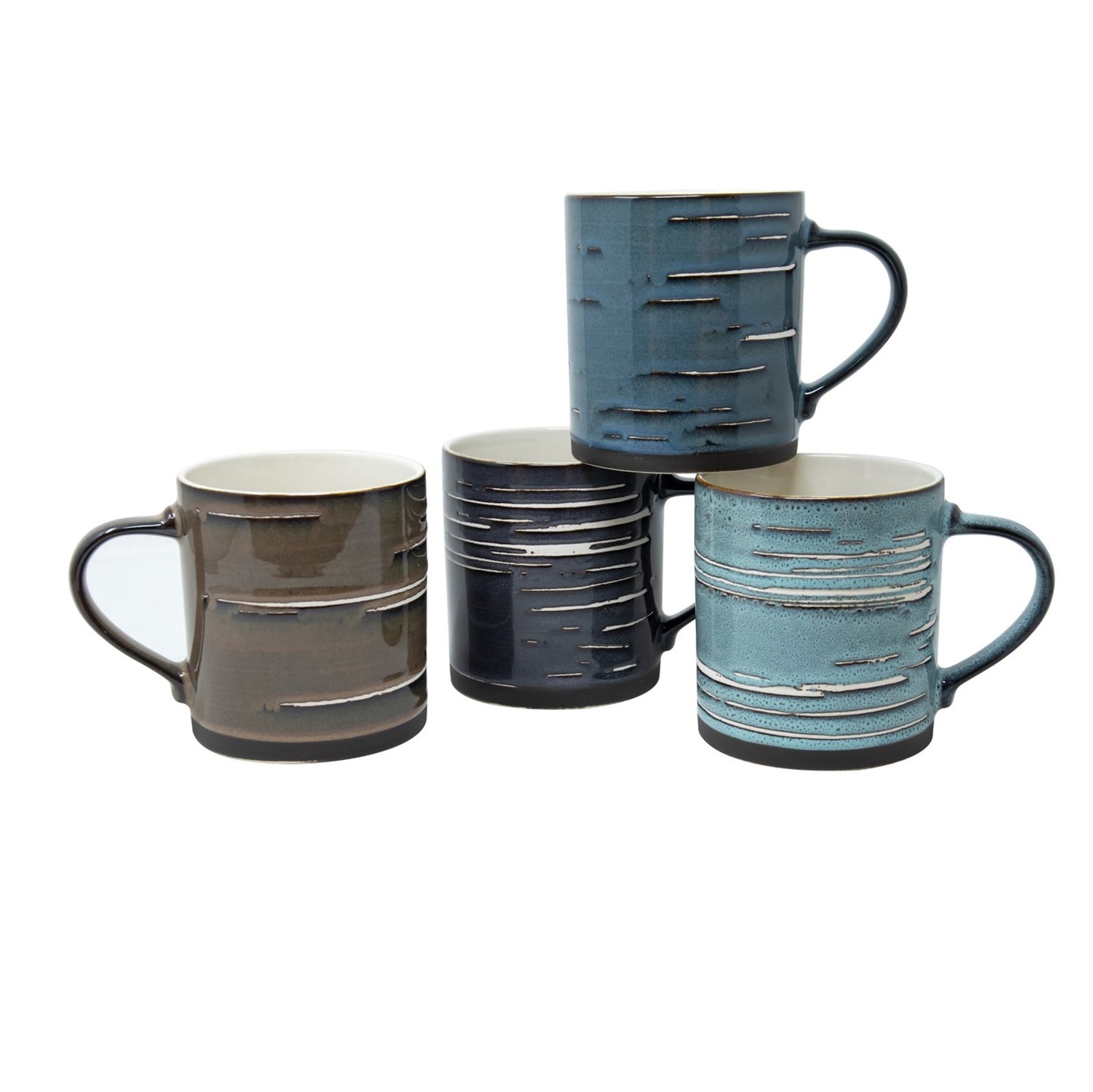 18 Oz Reactive Glaze W/ Silk Screen Printing Mugs- 4 Assorted Designs