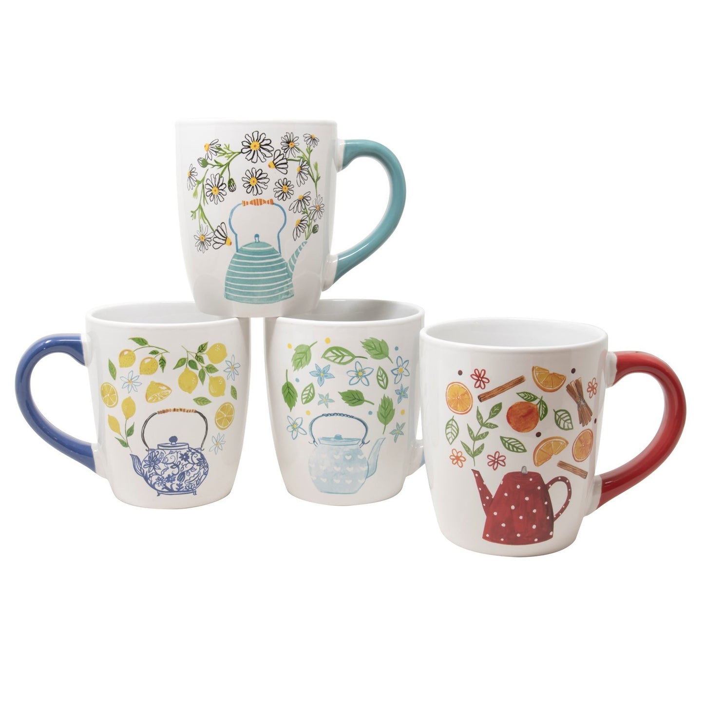 25 Oz Organic Tea Mugs- 4 Assorted Designs