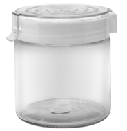 Cylinder 27 Oz Glass Jar W/ White Plastic Pop Up Lid