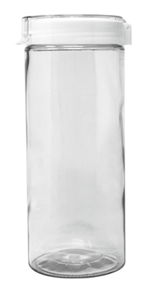 Cylinder 74oz Glass Jar W/ White Plastic Pop Up Lid