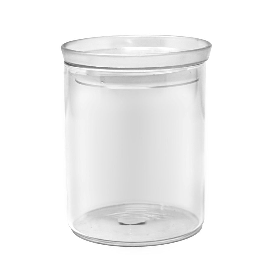 Borosilicate 23 Oz Glass Jar W/ White Opaque Lid