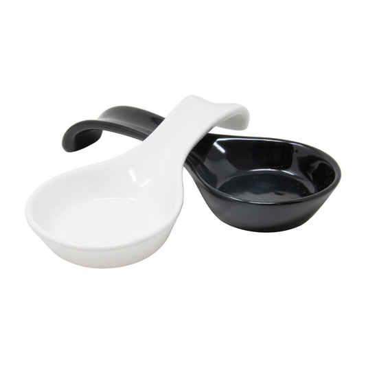 8.5" Solid Color Black & White Spoonrests