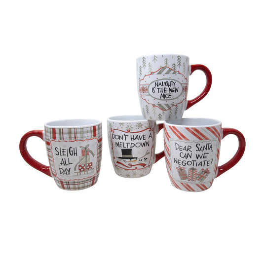 25 Oz Holiday Fun Mugs- 4 Assorted Designs