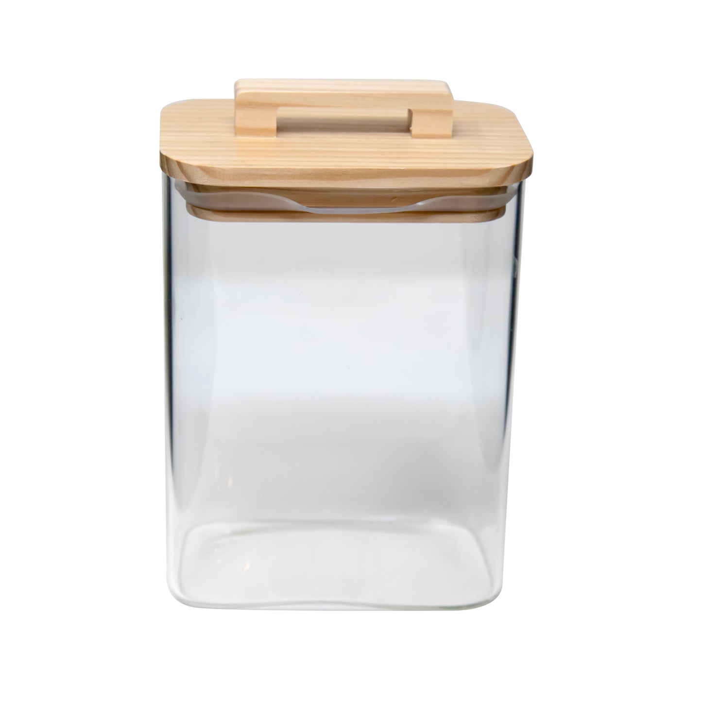 Borosilicate 33 Oz Rectangular Glass Jar W/ Wood Lid