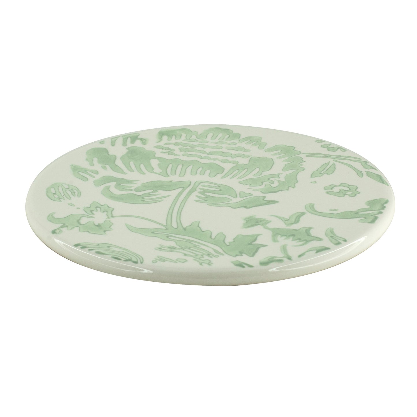 Floral Toile Ceramic Round Trivet