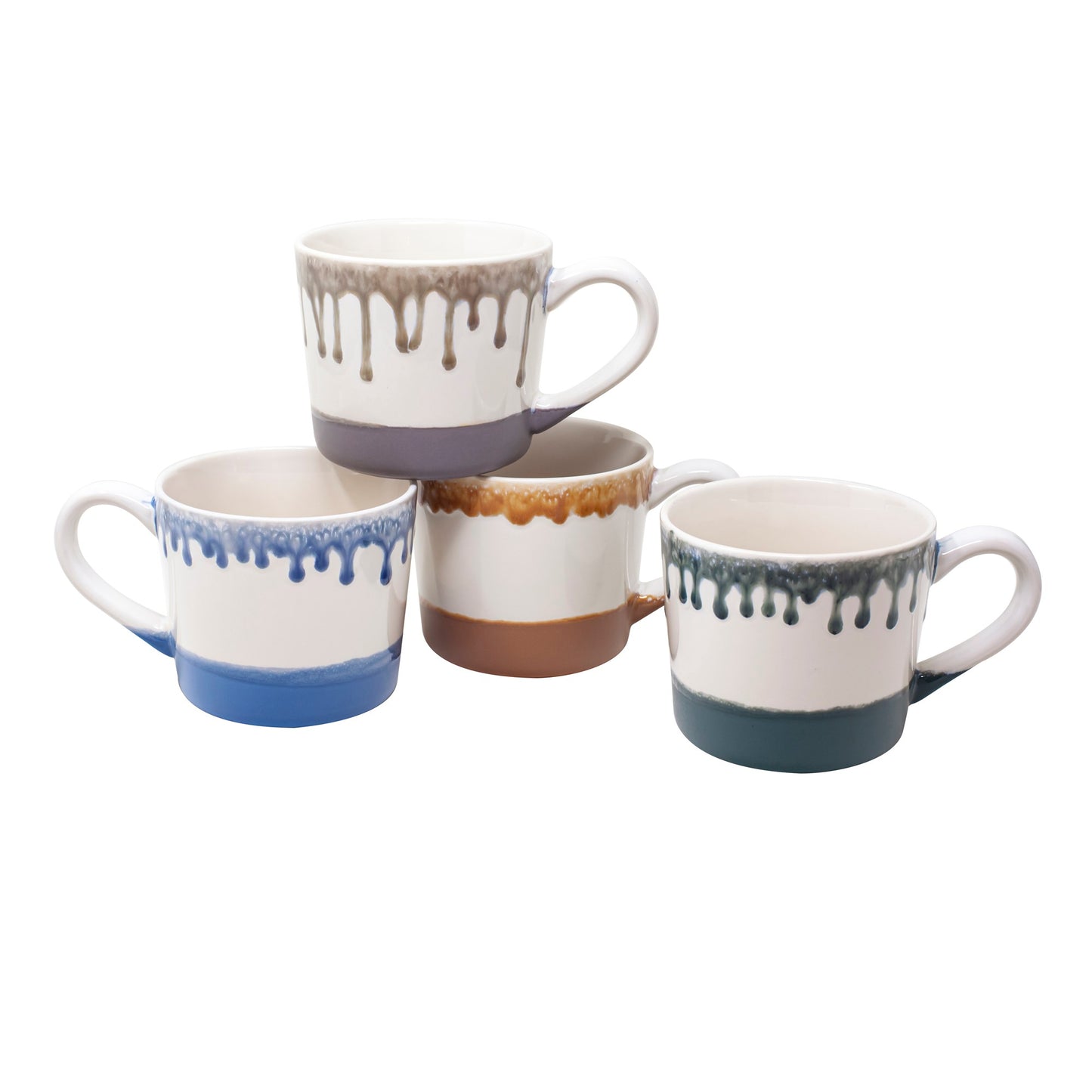 16 Oz Reactive Glaze Hand Painted Mug- 4 Assorted Designs