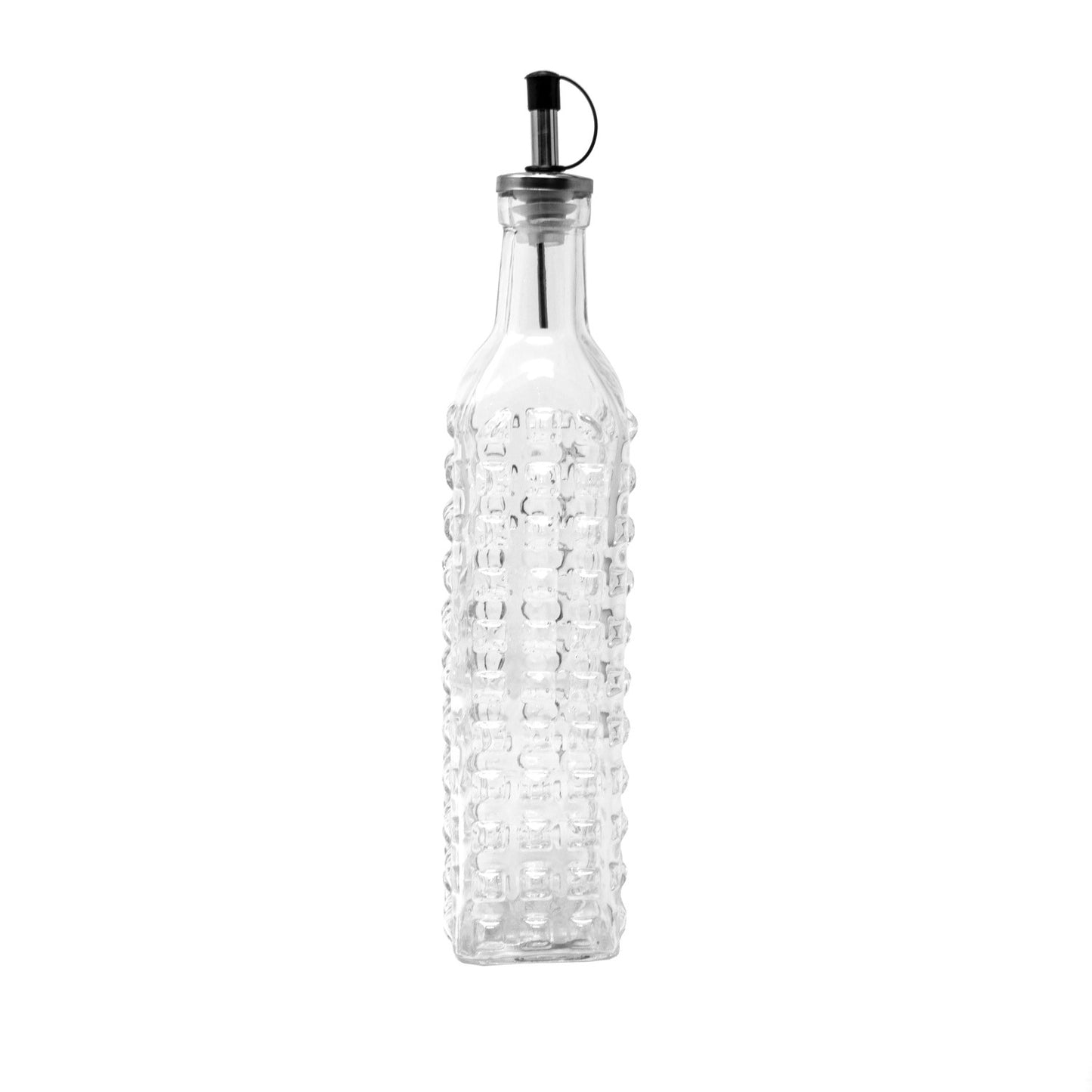 Tiles Embossed Glass 16 Oz Oil Bottle