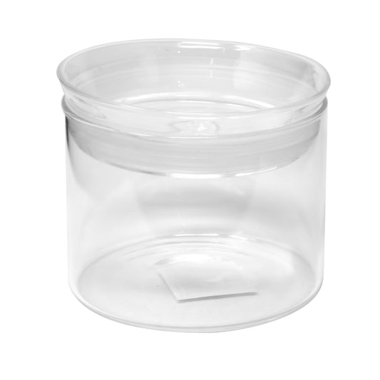 Wide Borosilicate 20 Oz Glass Jar W/ Glass Lid