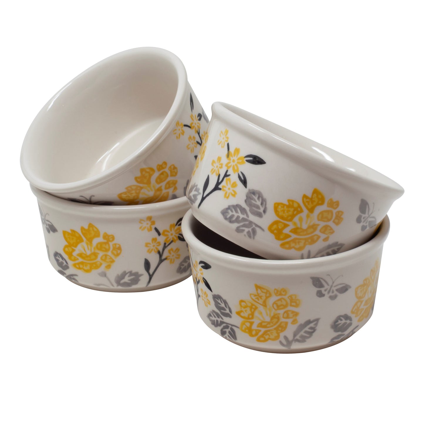 Perfect Petals Ceramic S/4 Ramekins