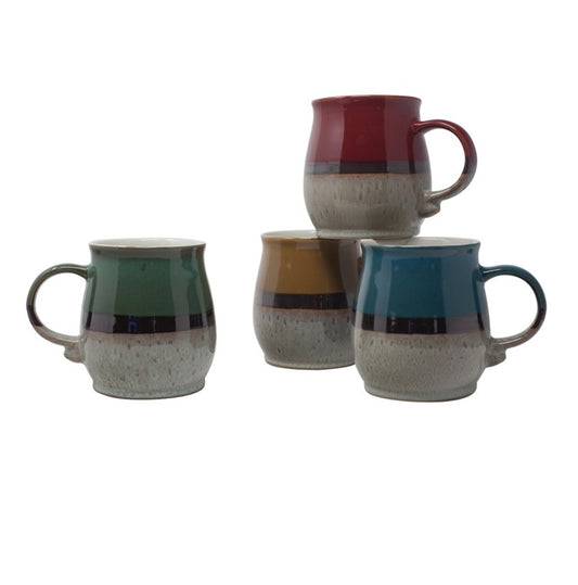 22.5 Oz Reactive Glaze Mugs - 4 Assorted Colors